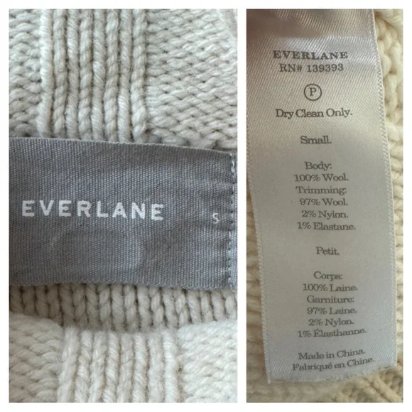 Everlane Wool Cream Cable Knit Mock Neck Sweater - Picture 8 of 10